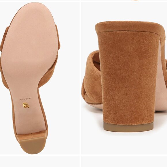 NWOB NEW Veronica Beard Ganita Sandal Block Knotted Suede Heel 9 - Picture 7 of 12